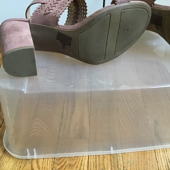 LC Lauren Conrad Streusel High Heel Sandals 8.5 5 Mauve Block Heel - Picture 3 of 3